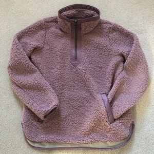 Abercrombie and Fitch mauve fleece sherpa half zip